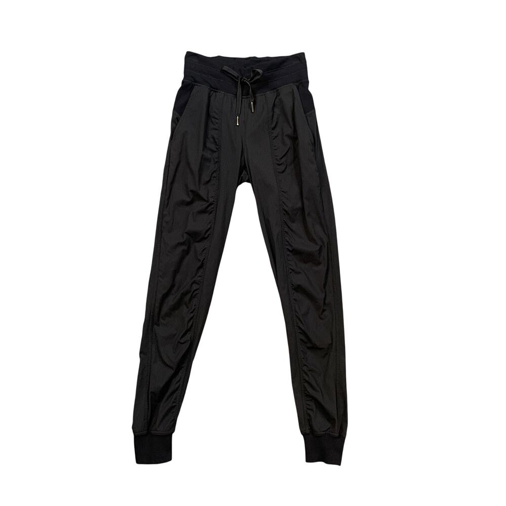 Lululemon Joggers Womens 0 Black Dance Studio Mid Rise Waistband Drawcord Pants